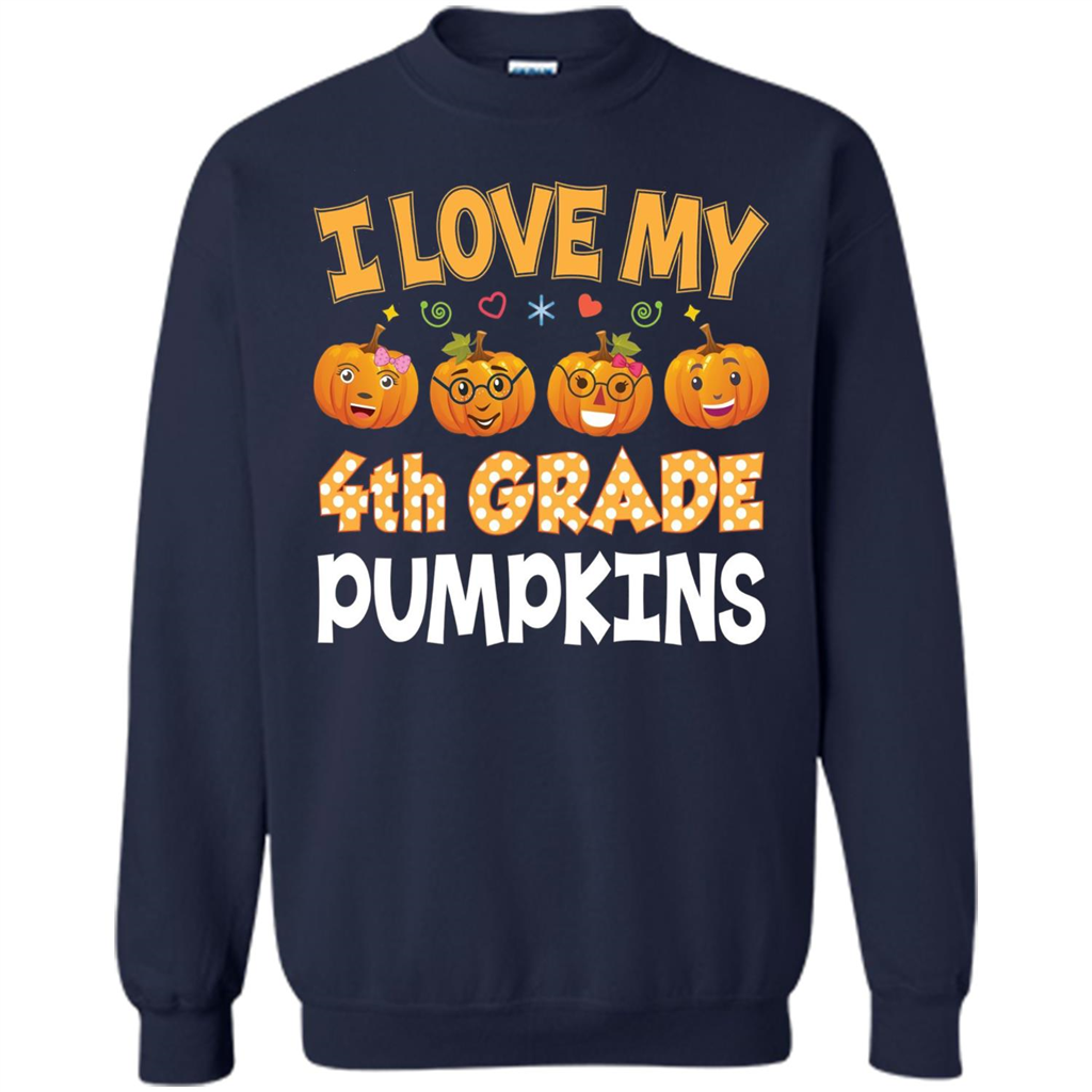 I Love my 4th Graders Pumpkins T-Shirt Fourth Grade Teacher Navy