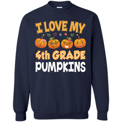 I Love my 4th Graders Pumpkins T-Shirt Fourth Grade Teacher Navy