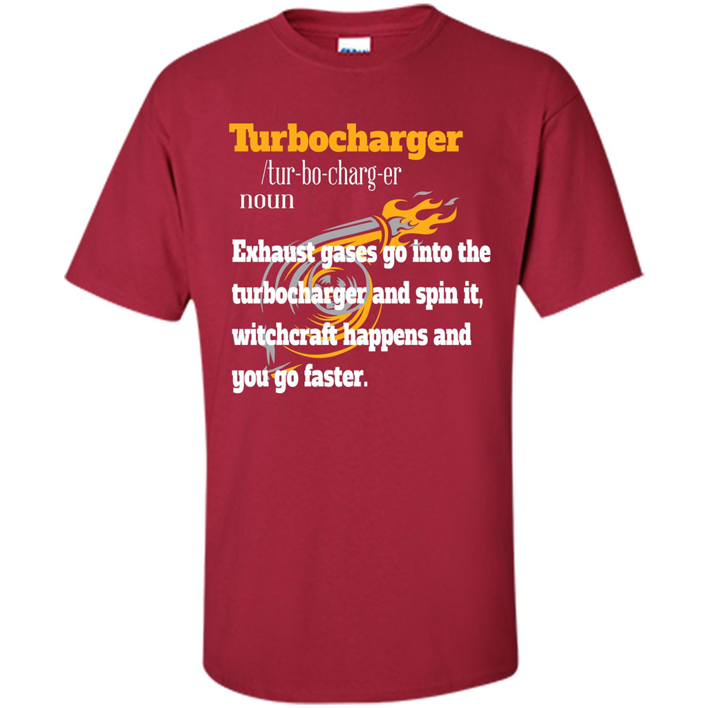 Car Lover T-shirt Turbocharger Exhaust Gases Go Into The Turbocharger Cardinal