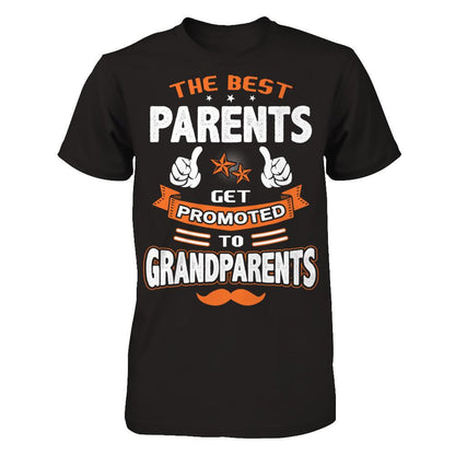 The best Parents get promoted to Grandparents Next Level - Unisex Fitted Tee Black