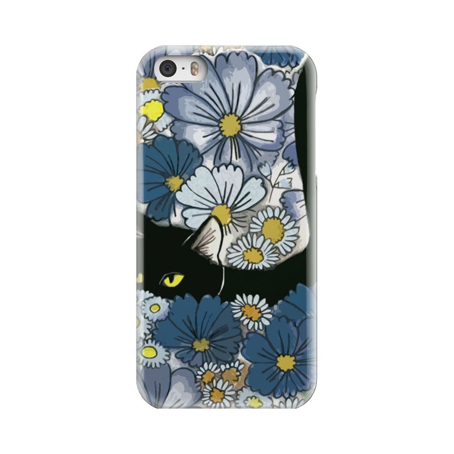 Black Cat And Flowers New Phone Case iPhone 5