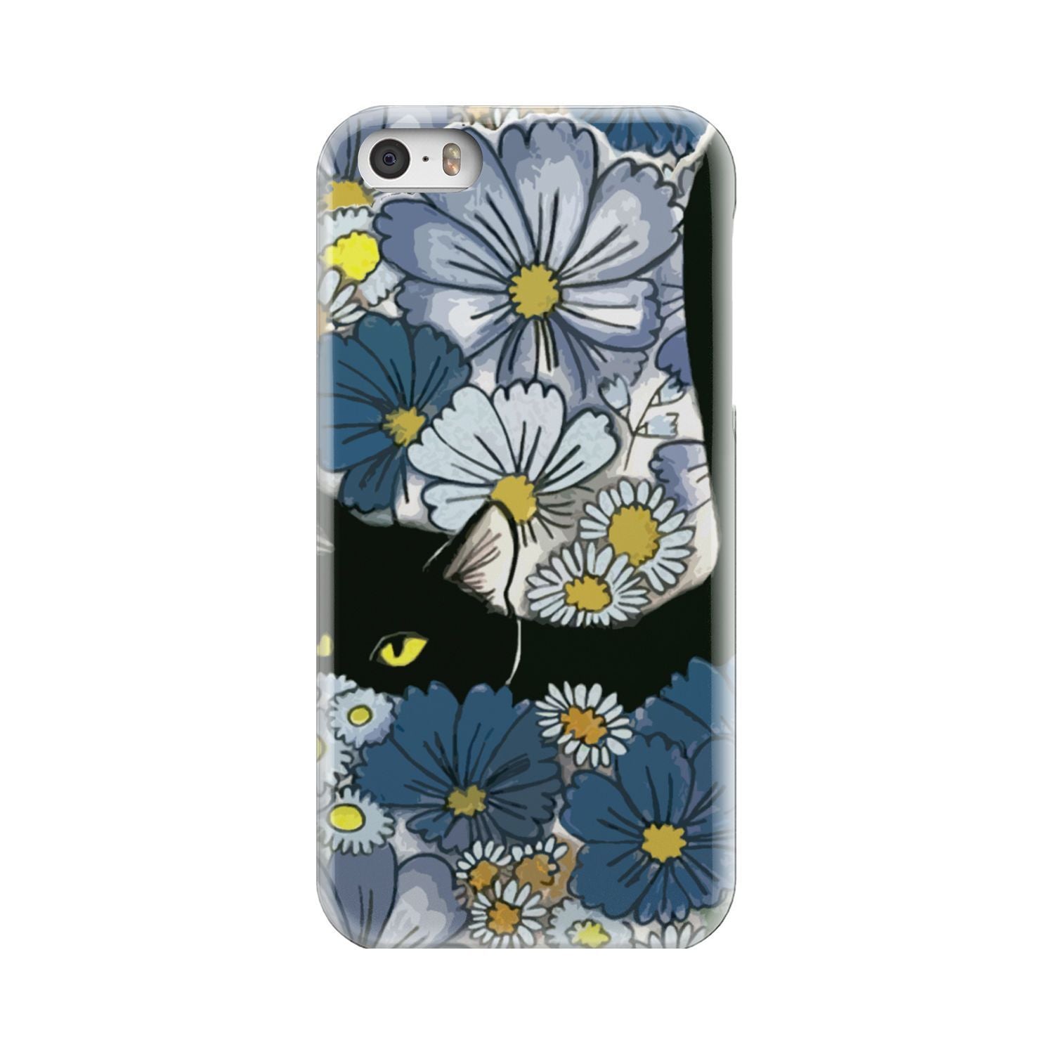 Black Cat And Flowers New Phone Case iPhone 5