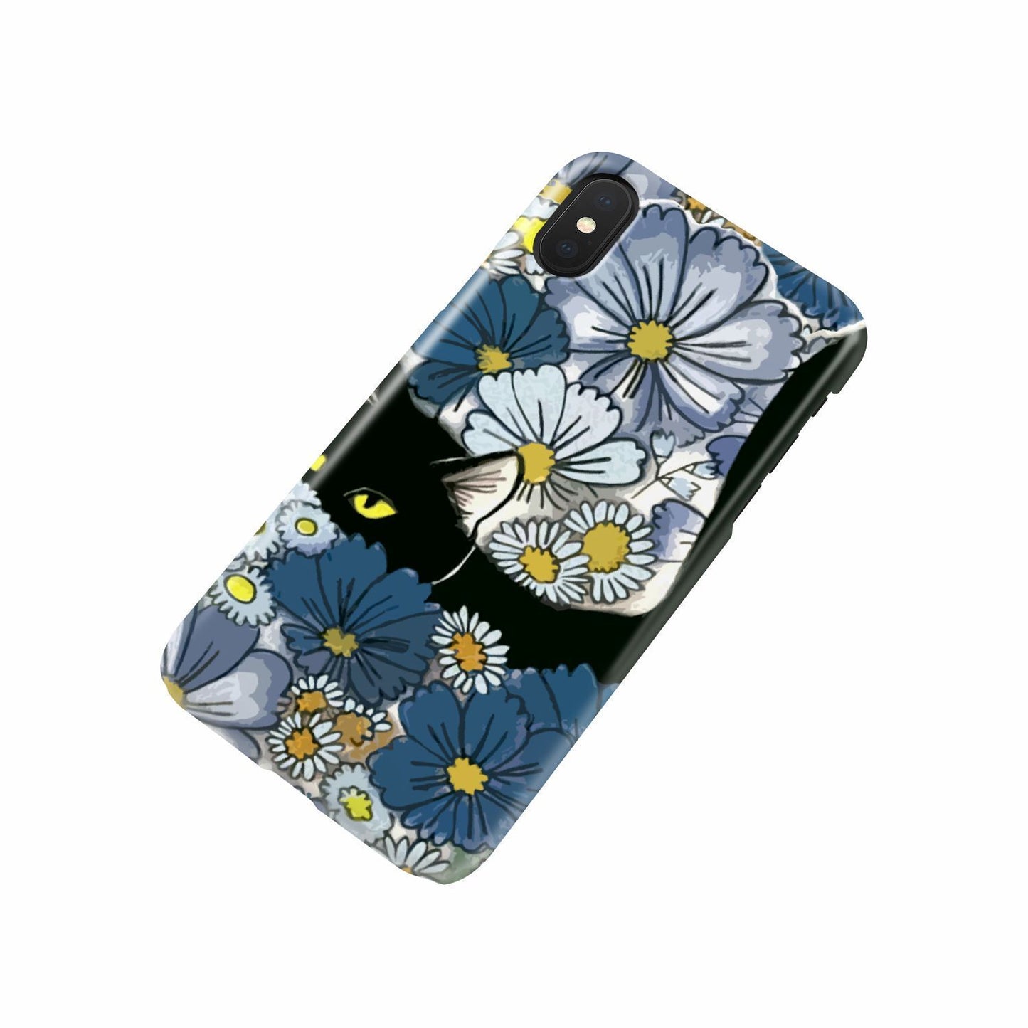 Black Cat And Flowers New Phone Case