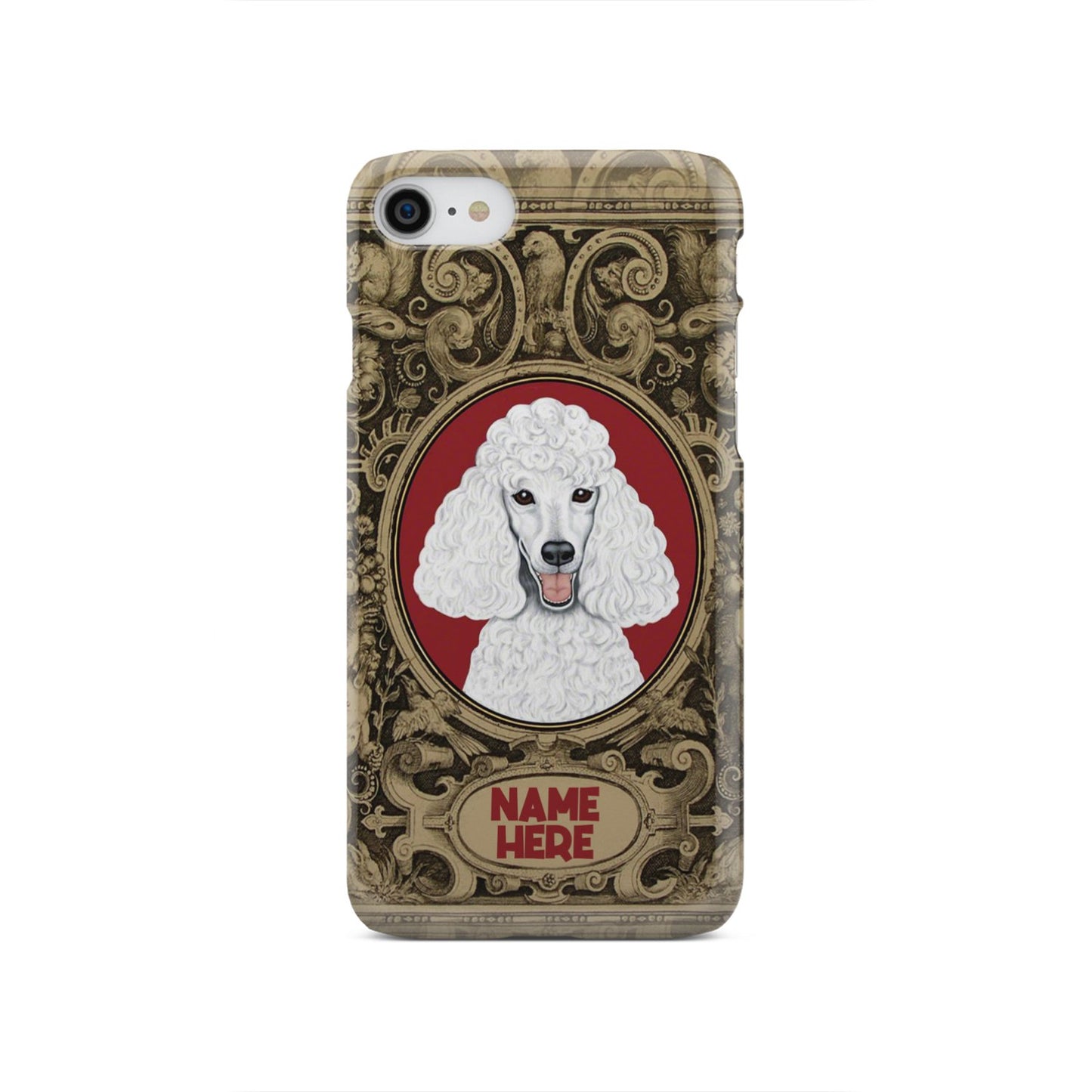 Adorable Poodle Custom Name Phone Case iPhone SE 2020