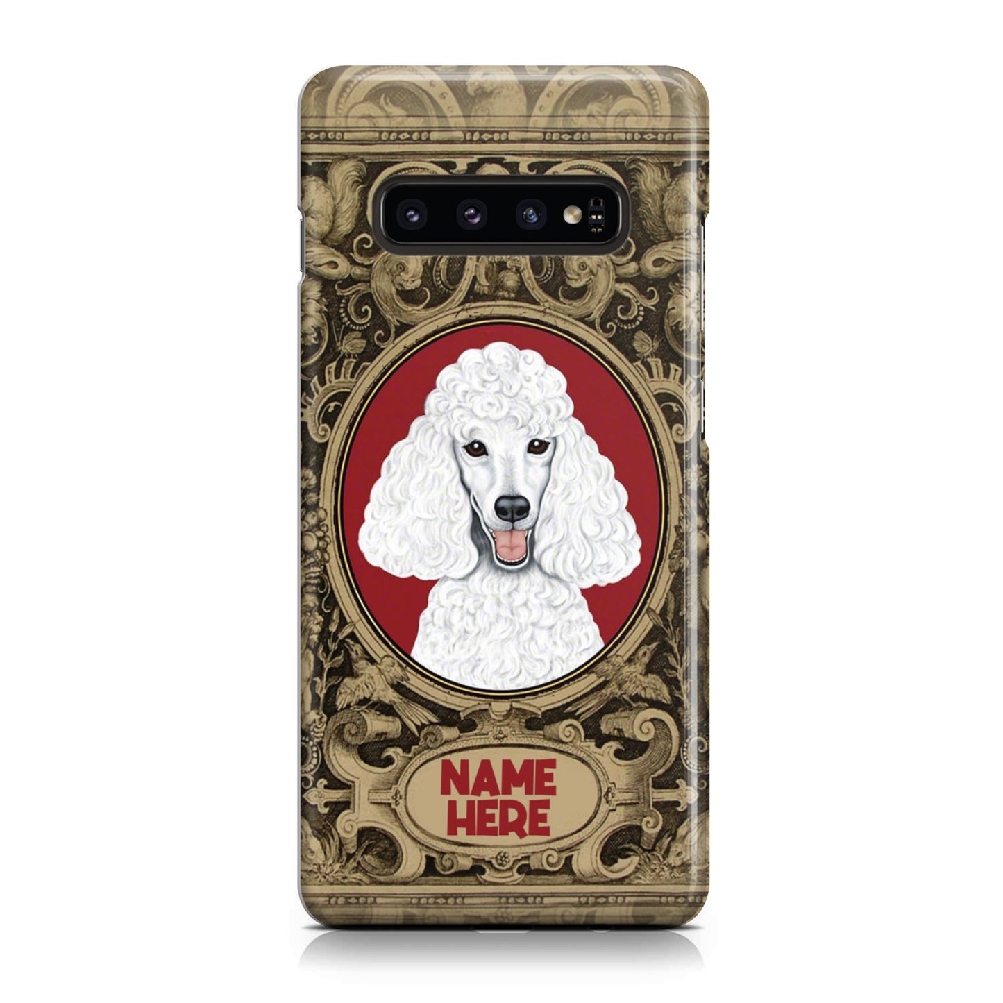 Adorable Poodle Custom Name Phone Case Samsung Galaxy S10