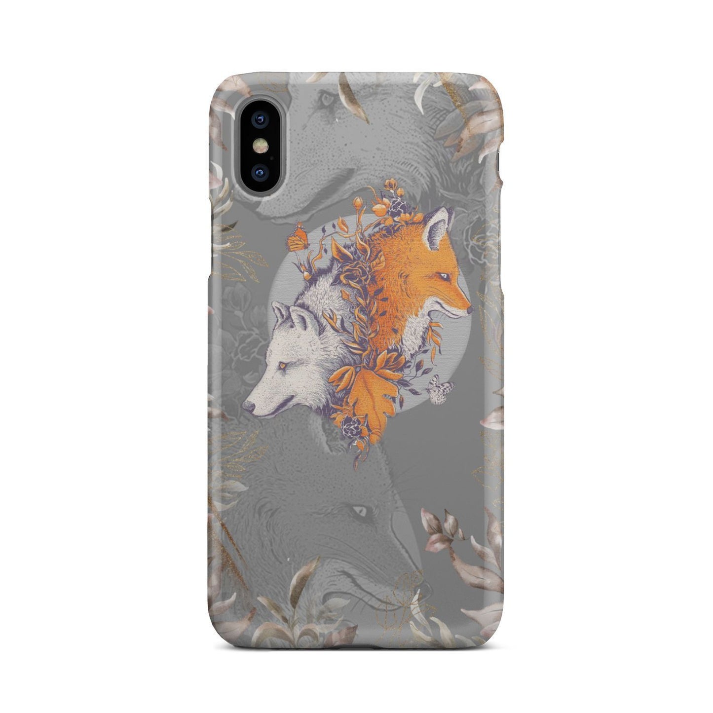 Aesthetic Fox and Wolf Phone Case iPhone X