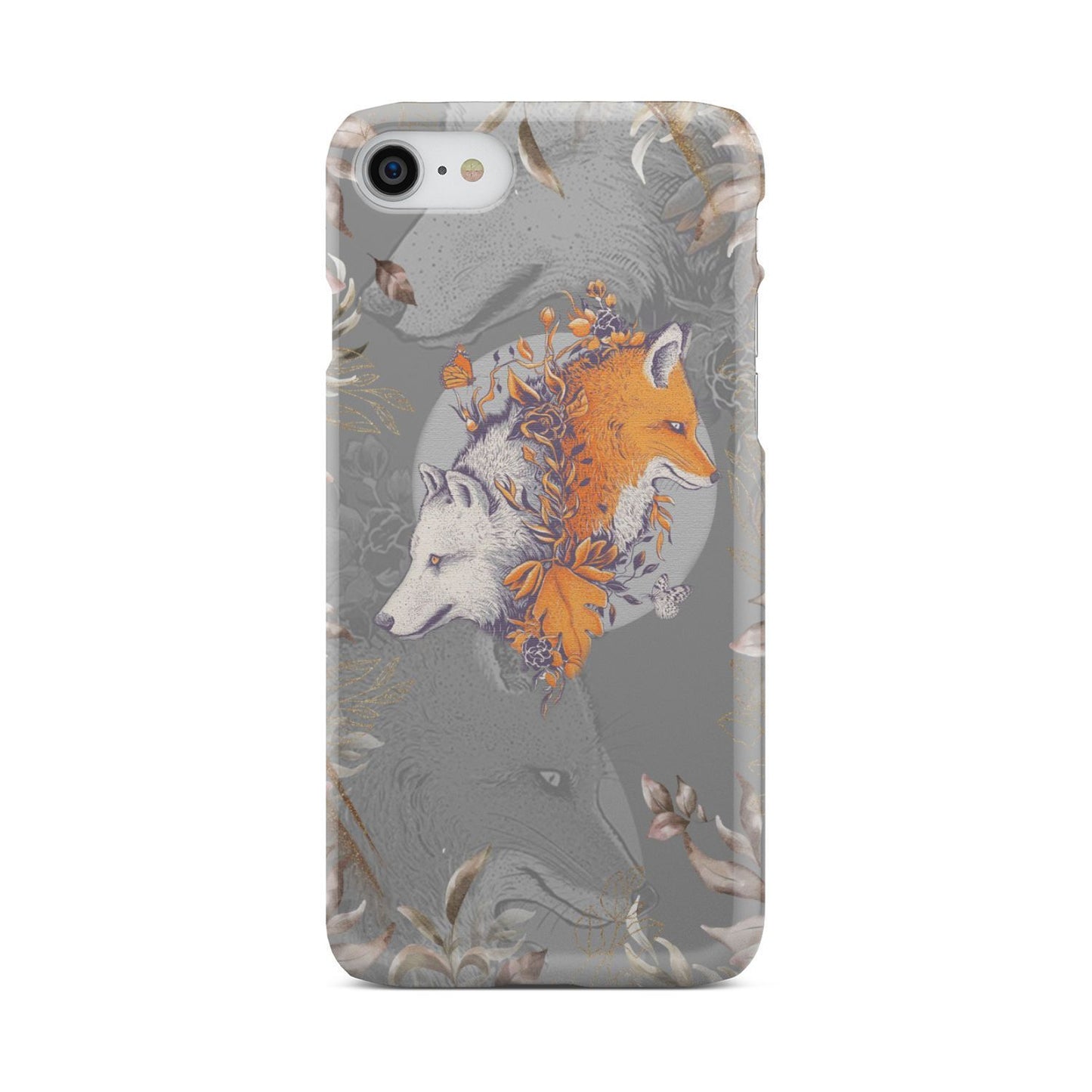 Aesthetic Fox and Wolf Phone Case iPhone 8