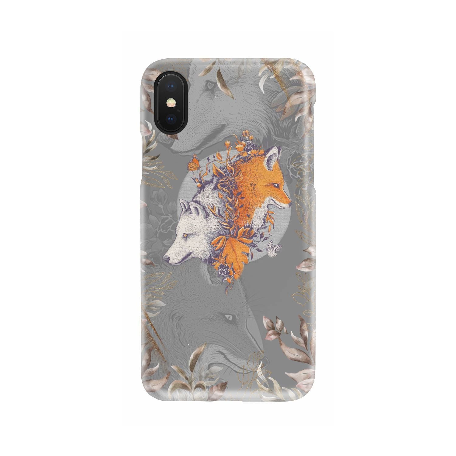 Aesthetic Fox and Wolf Phone Case