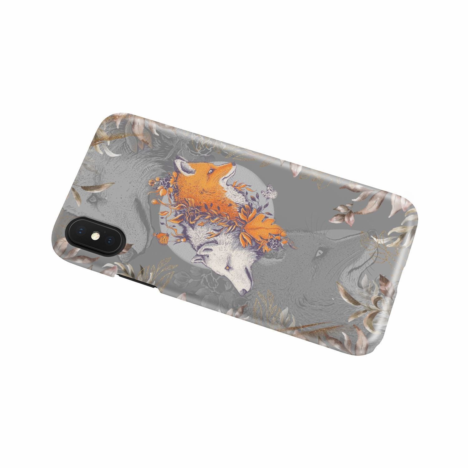 Aesthetic Fox and Wolf Phone Case