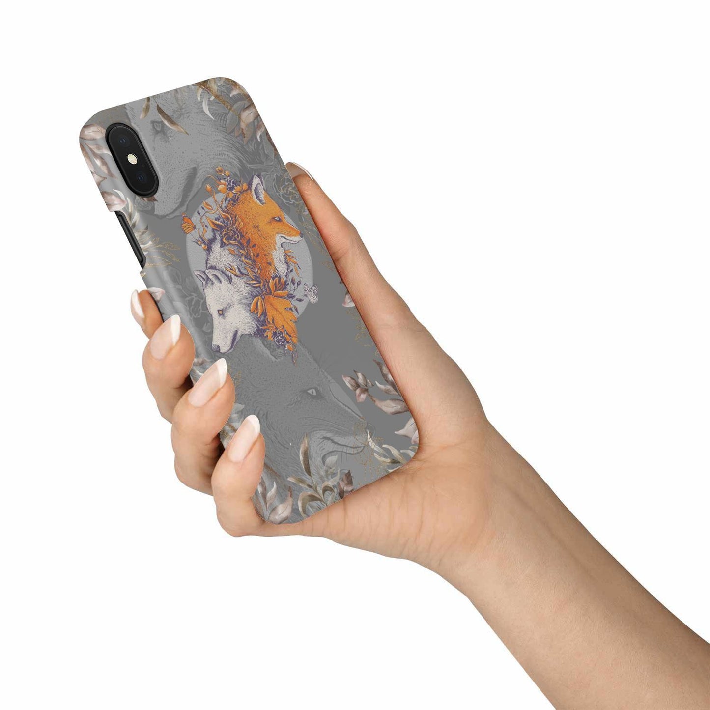 Aesthetic Fox and Wolf Phone Case