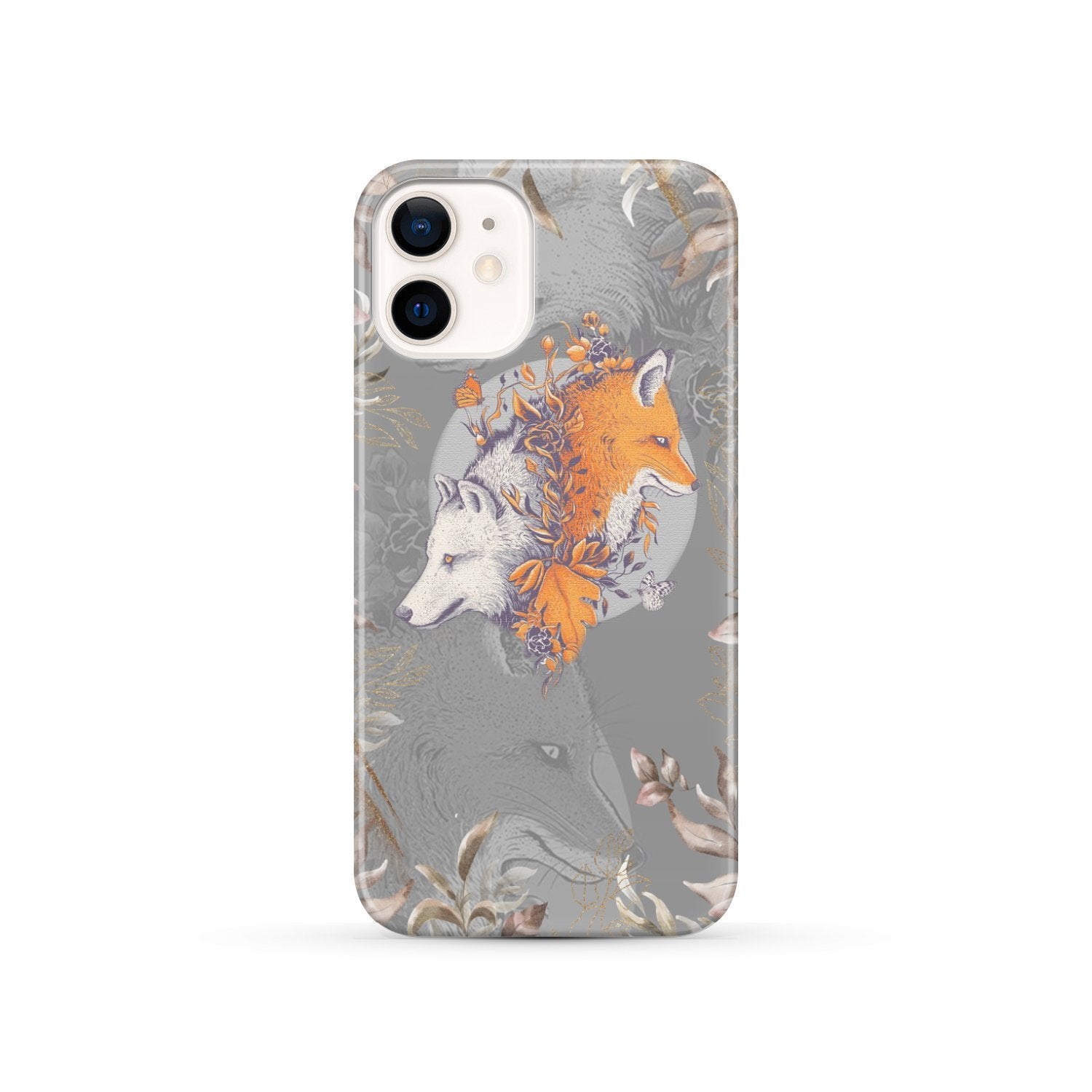 Aesthetic Fox and Wolf Phone Case iPhone 12