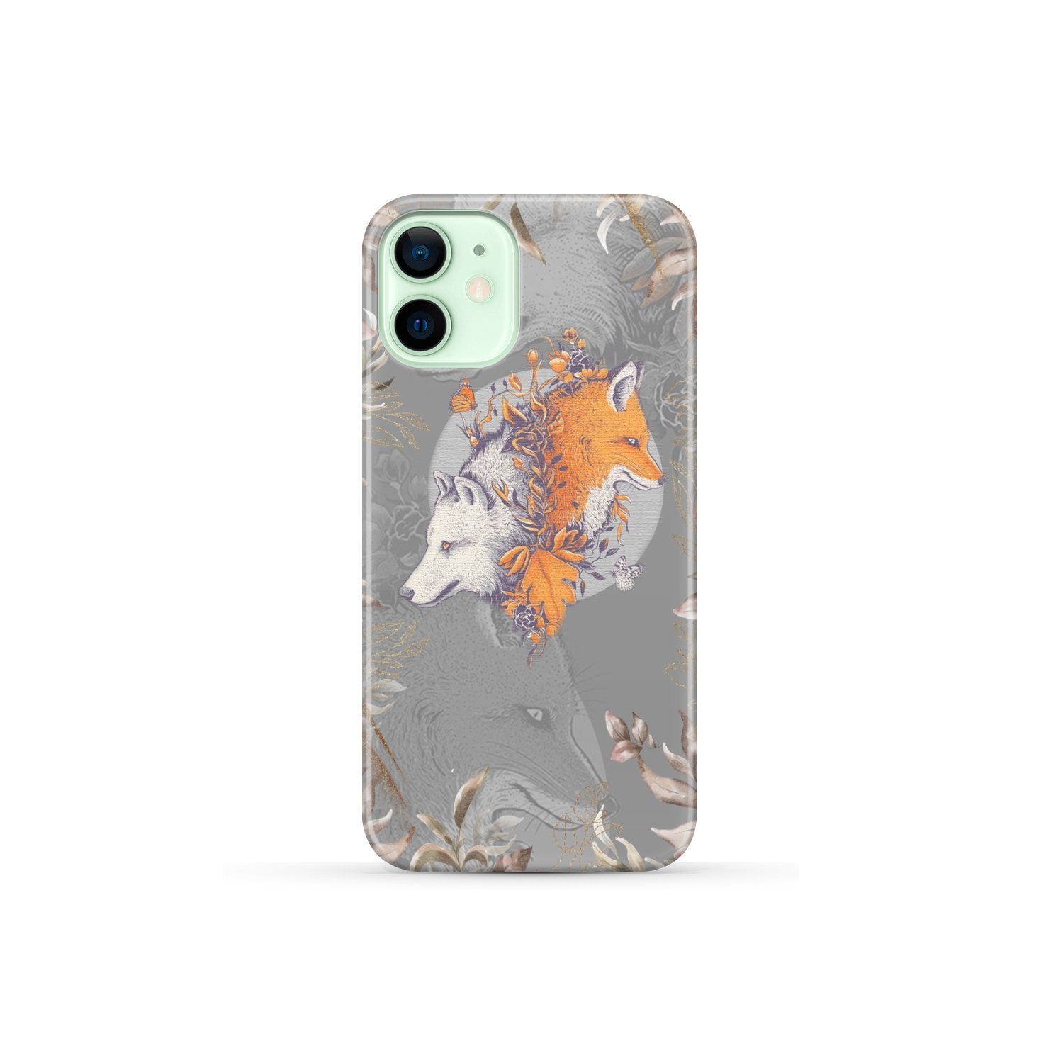 Aesthetic Fox and Wolf Phone Case iPhone 12 Mini