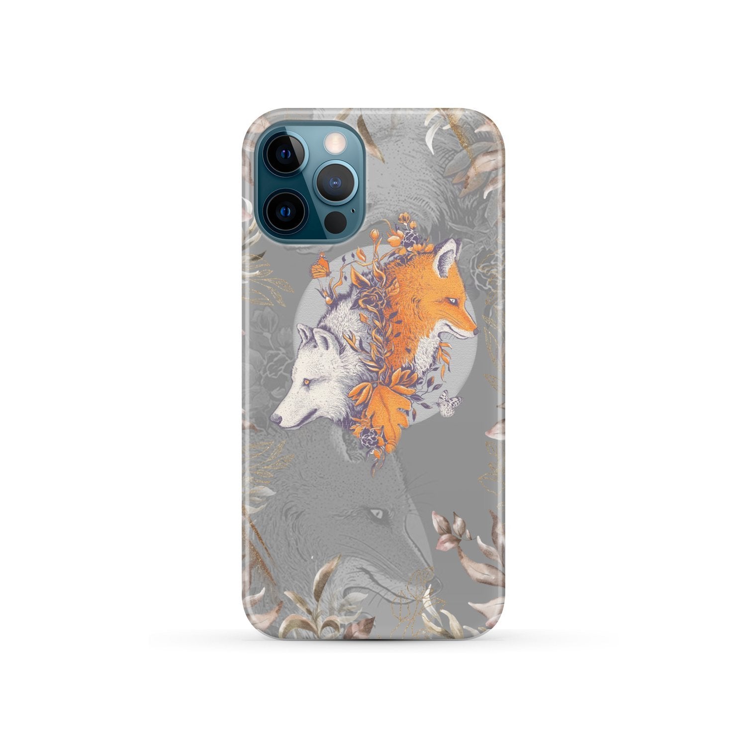 Aesthetic Fox and Wolf Phone Case iPhone 12 Pro