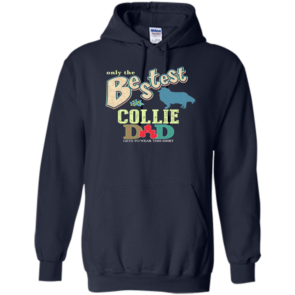 Bestest Collie Dad Best Collie T-shirt Navy