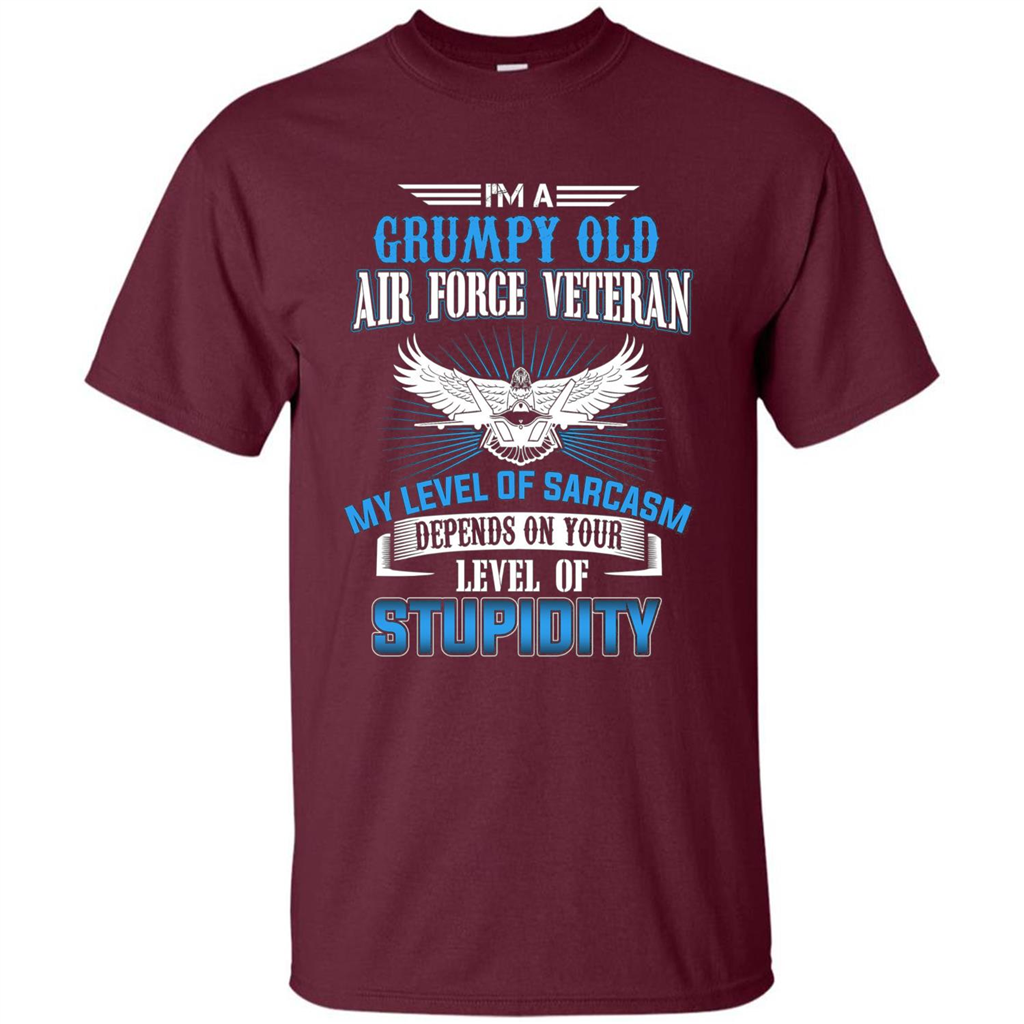 I'm A Grumpy Old Air Force Veteran T-shirt Maroon