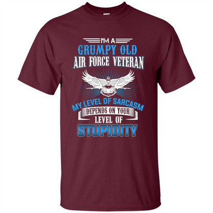 I'm A Grumpy Old Air Force Veteran T-shirt Maroon