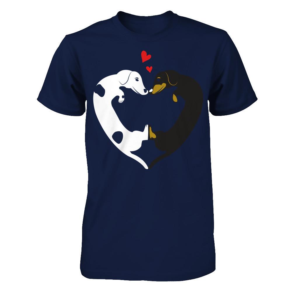 Dog Heart - Love Dog T-shirt Gildan - Short Sleeve Tee Navy