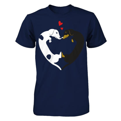 Dog Heart - Love Dog T-shirt Gildan - Short Sleeve Tee Navy