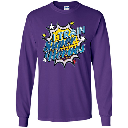 Funny Superhero T Shirt I Train Super Heroes T-shirt Purple