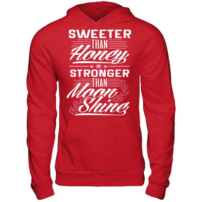 Sweeter Than Honey, Stronger Than Moon Shine Gildan - Pullover Hoodie Red
