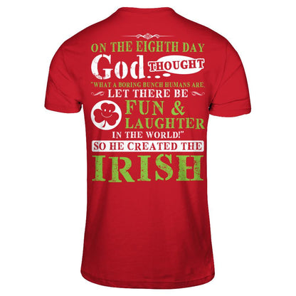 Let There Be Fun & Laughter In The World - So God Created The Irish Gildan - Short Sleeve Tee Red
