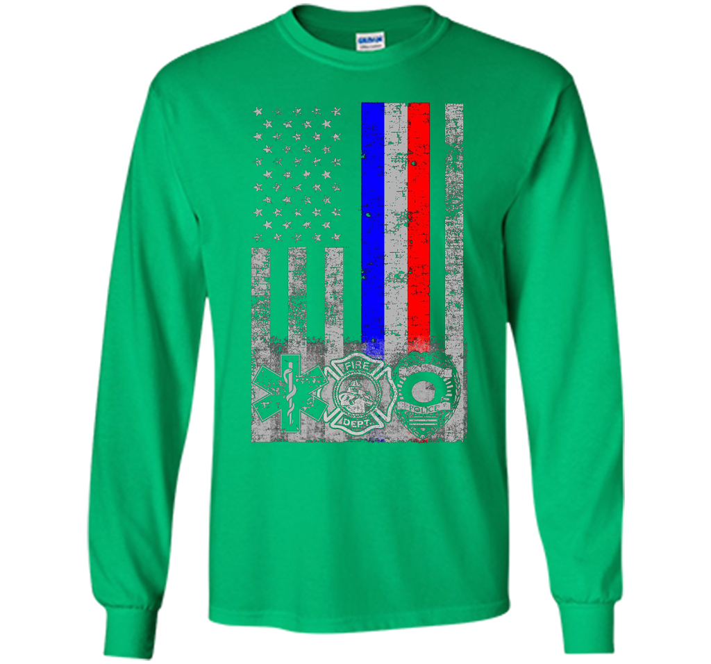 Fireman Police EMT / First Responder Flag t-shirt Irish Green