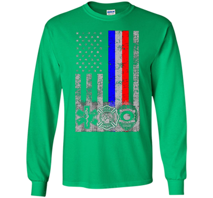 Fireman Police EMT / First Responder Flag t-shirt Irish Green