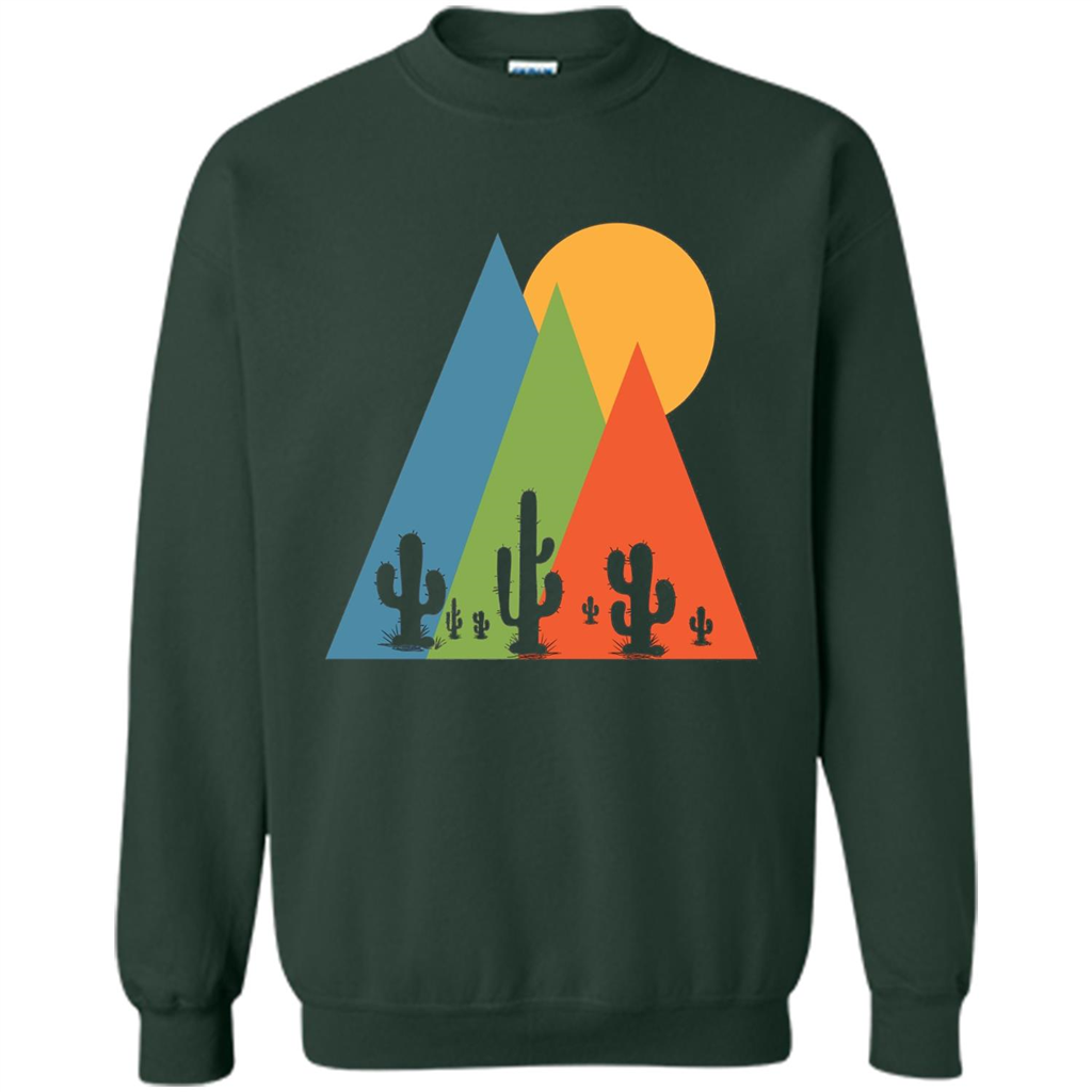 Cactus, Mountain and Sun T-shirt Forest Green