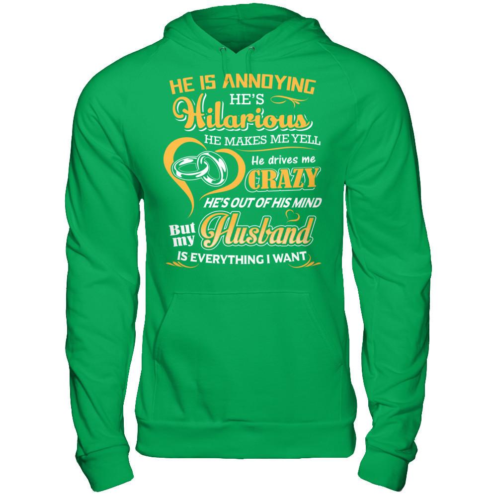 My Husband Is Everything I Want Gildan - Pullover Hoodie Irish Green