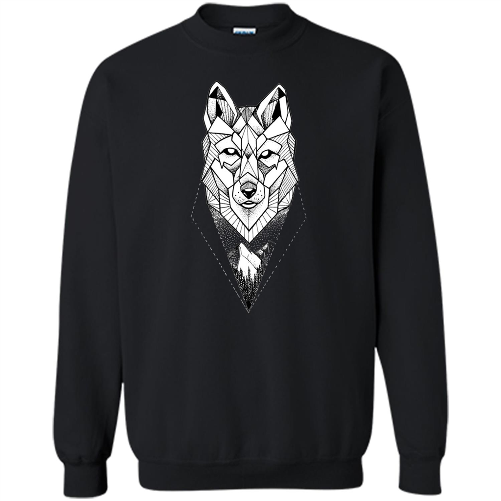 Wolf Moon Mountain Dreamcatcher Bohemian Spirit T-shirt Black