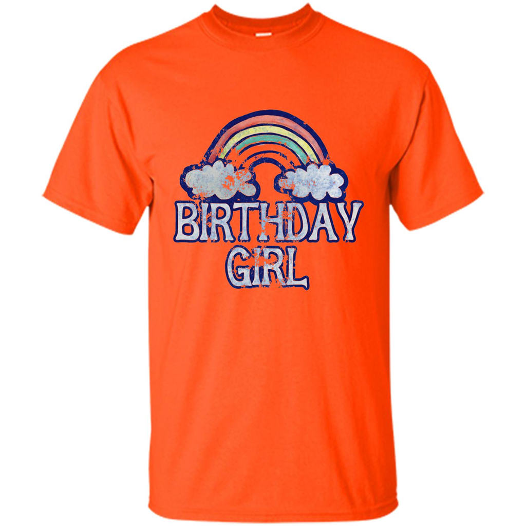 Birthday Girl Rainbow T-shirt Orange