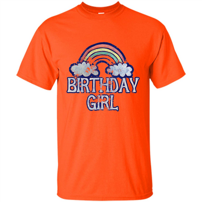 Birthday Girl Rainbow T-shirt Orange