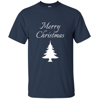 Merry Christmas Xmas Tree T-Shirt Navy