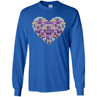 Boxer Dog Heart Mosaic Dog Lover T-shirt Royal