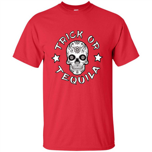 Sugar Skull T-Shirt Trick Or Tequila Halloween