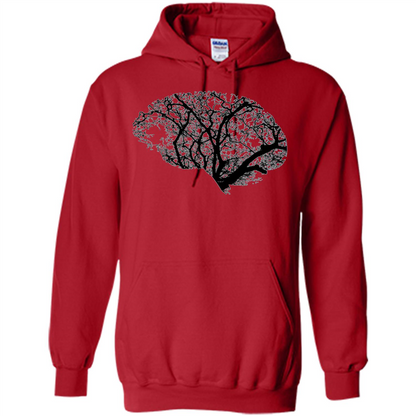 Science Nature T-Shirt Head Brain Tree Red