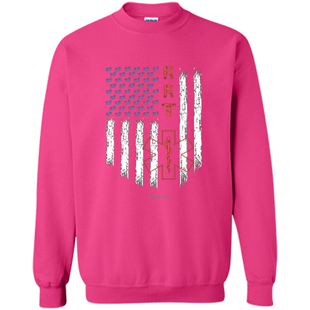 RRT - Respiratory Therapist American Flag T-shirt Heliconia