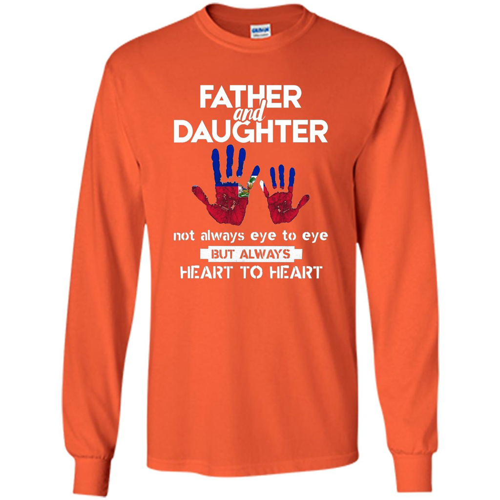 Father And Daughter Father's Day T-shirt Heart To Heart Orange