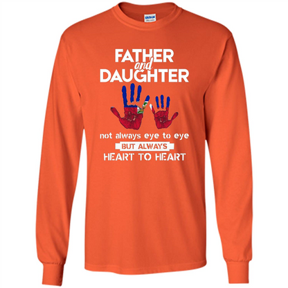 Father And Daughter Father's Day T-shirt Heart To Heart Orange