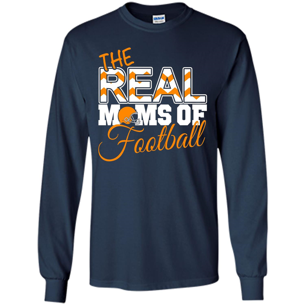 Real Moms of Football T-shirt Orange Football Mom T-Shirt Navy