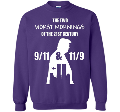 the two worst mornings of the 21st century 9/11 &amp; 11/9 cool shirt Purple