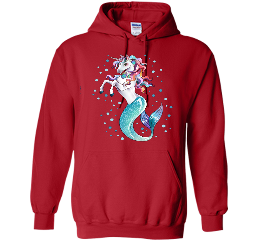 Unicorn Mermaid Mermicorn Cute T-shirt For Kids Red