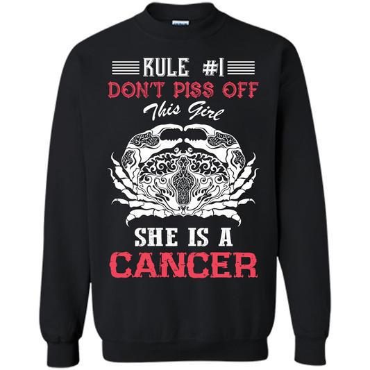 Cancer T-shirt Rule Dont Piss Off This Girl T-shirt Black