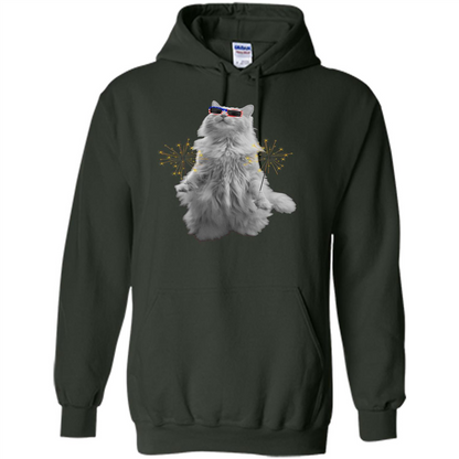 Funny Patriot Cat T-shirt Meowica Forest Green