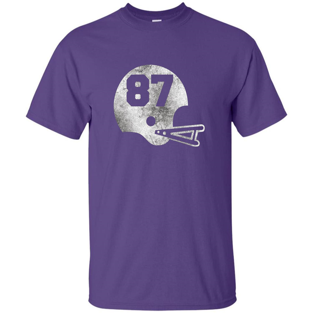 Football Number 87 T-Shirt Player Number Purple