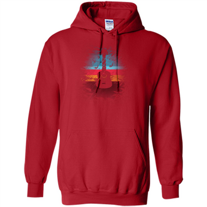 Guitar Vintage Sunset Uke And Instruments T-shirt Red