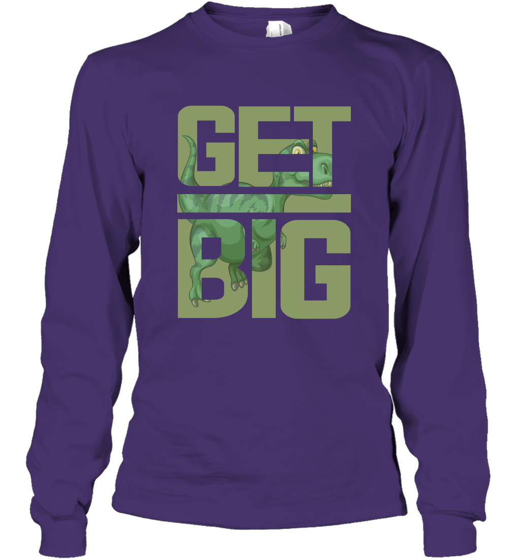 Get Big Funny Saurus Dinosaur Shirt Long Sleeve T-Shirt Long Sleeve T-Shirt Purple