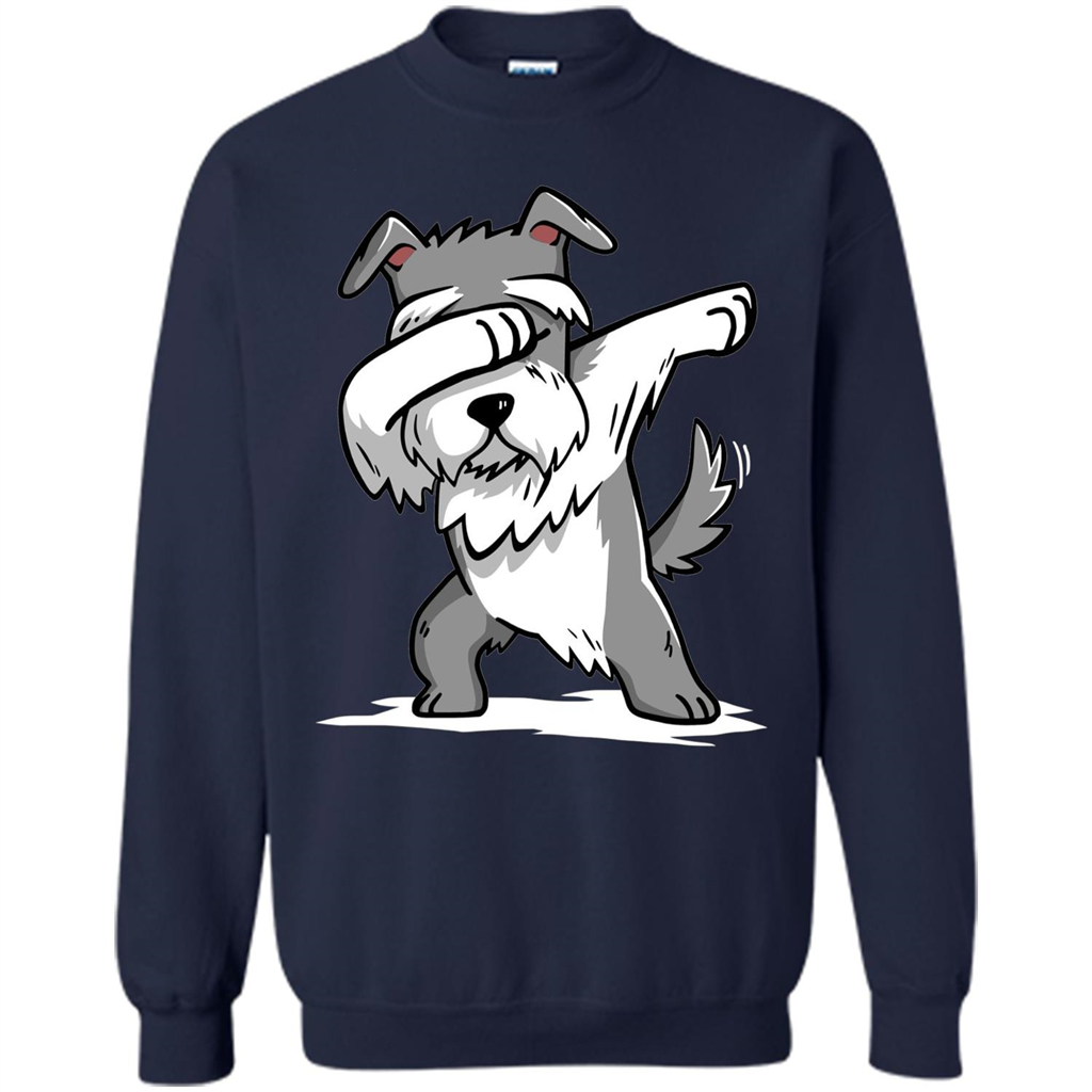 Schnauzer Cute Dabbing T-Shirt Funny Dab Dance Gift T-shirt Navy