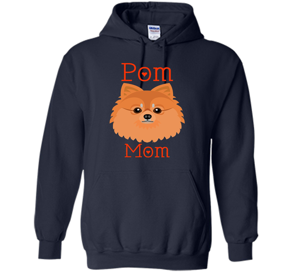 Pom Mom Pomeranian Dog Funny Shirt cool shirt Navy