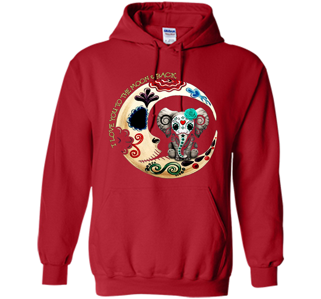 Elephant I Love You To The Moon Back T-shirt Red